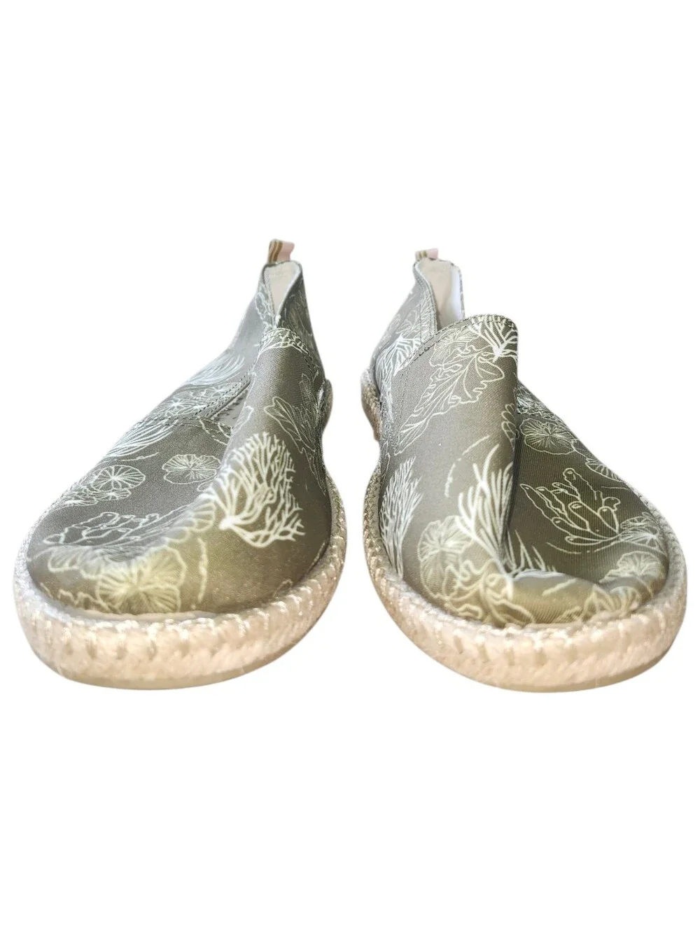 Vionic Beach Laguna Canvas Espadrille Slip On Shoes Women's 8.5 Seaweed Green